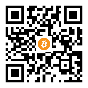bitcoin:1DJouxSD3w38Mgr7hG9QErF7YF4T4Gj1bR black Bitcoin QR code