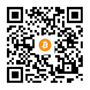 bitcoin:1DTmWPpD4zkt378W8hQpNyoF3UG6vHaSPC black Bitcoin QR code