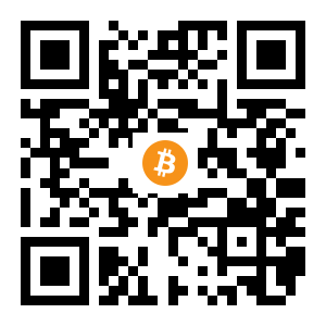 bitcoin:1DXCR6k8hmTxhTBQxsUGrxXBdivhp4DZsC black Bitcoin QR code