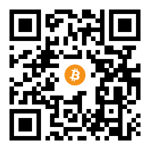 bitcoin:1DcXWYXpmopfgg3oZYWVBTLbDTmQ6nWG7s black Bitcoin QR code