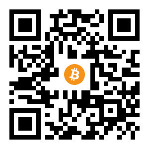 bitcoin:1Dki338fdjFSmyCxZiZkC4SvshuBvLTcau black Bitcoin QR code