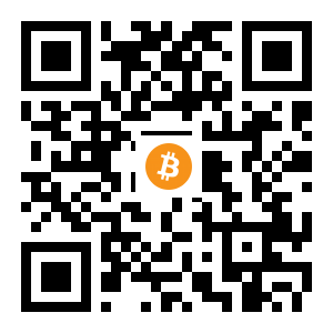 bitcoin:1Dn6KkQgjeXr3XmQkfnUD84zmZR8KTP9ce black Bitcoin QR code