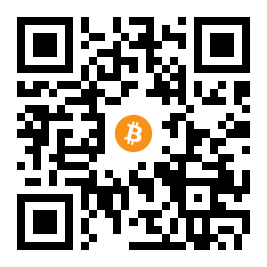 bitcoin:1E1b3VTzCsPzzUWjnSCSjZUH5xpSTULwHn black Bitcoin QR code