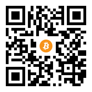 bitcoin:1E3Jio2veJUpGvThAq93ABT8fureuesDQ6 black Bitcoin QR code