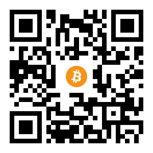 bitcoin:1E3fALFpPEJnqpEbVWeyGNBjvJUwerSA7o black Bitcoin QR code