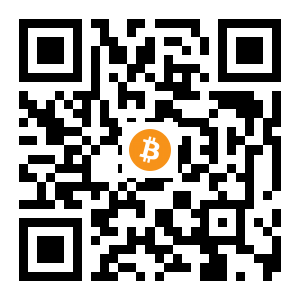 bitcoin:1E4w75WwcU3EKNDb3eRsEUuAN9bx11MLMh black Bitcoin QR code