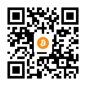 bitcoin:1E8fezs57wShL17gbpqvSaWhWw9oirQ6oX black Bitcoin QR code