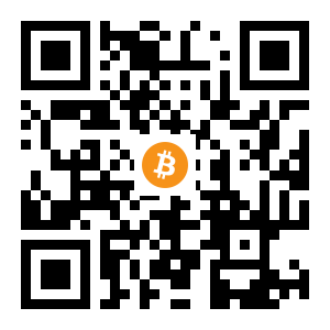 bitcoin:1EXVazAxoJey1uMsMY6RLkePvoWbMaVyXd black Bitcoin QR code