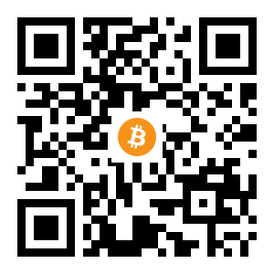 bitcoin:1EZgJpsxeeSCSUx8GvLUT92PAZp1Uk8Bv6 black Bitcoin QR code