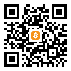 bitcoin:1EZmWx4oYFJhQRCcjVSAvTygA9ZPFHYKSD black Bitcoin QR code