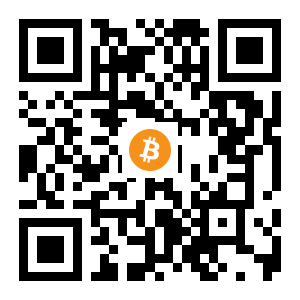 bitcoin:1EhQTapFtFWSfUigysrquAoRBPR8vuuTXL black Bitcoin QR code