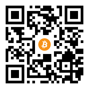 bitcoin:1ExNC4Lt4tHMhQiuktuAew3BU3iSdUBZaW black Bitcoin QR code