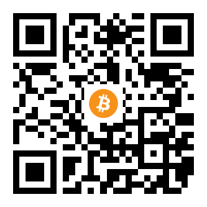 bitcoin:1F6MQ4omoFQeL9Ef3VuGXe9gsZPMuBB2Ap black Bitcoin QR code