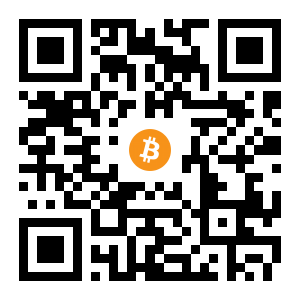 bitcoin:1F6zao95gYfuikeVbJfYnX6TTABuawqsJ9 black Bitcoin QR code