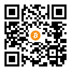 bitcoin:1FEEFymzsA5zcnr4VamzWz1nhG7h4KJEBo black Bitcoin QR code