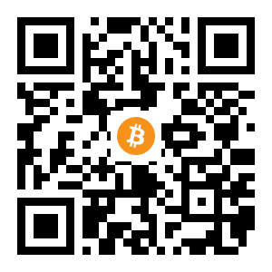 bitcoin:1FHBmvH8UzsfgPbJXMYG7XFxKnnzTYa6Ud black Bitcoin QR code