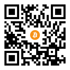 bitcoin:1FXZrW7CNg8PcRLcyo31d1kwvDf4PUyXkT black Bitcoin QR code