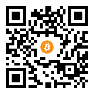 bitcoin:1FyHtiGhaHqe3EvzBnU1Mi69SbQ1eXRUnw black Bitcoin QR code