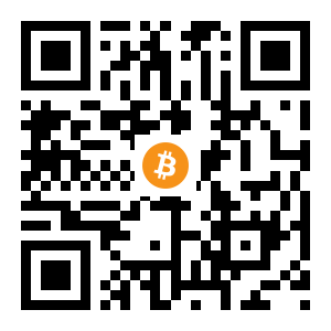 bitcoin:1GCVqepanYM9RvjCPy9LgPdmP3v7kJWt7a black Bitcoin QR code