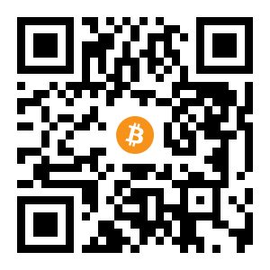 bitcoin:1GFScjLbyQc7EEyfTowYnDmdsugj31HQoN black Bitcoin QR code