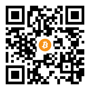 bitcoin:1GLnBVTtnMdtB8Bs6rwZYUiH9ArgNtbpfe black Bitcoin QR code