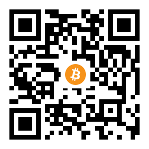bitcoin:1GtLY3HtnZcStvhYJm6ErFkakhAe3ns2pP black Bitcoin QR code