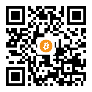 bitcoin:1HDVx6MHyX1fxVTczGUqJZuDV79Y69ykDA black Bitcoin QR code