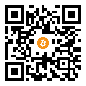 bitcoin:1HE3ZFav4PyCibtgSiPkhx1XL9TEP5B4iw black Bitcoin QR code