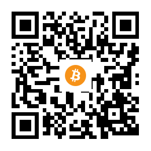 bitcoin:1HUWhM7ffYbu3woGAQB1fituEShK1nk8ix black Bitcoin QR code