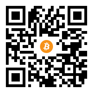 bitcoin:1HUfHXjsiceMFXp83EfS7uBGzAYabSxESE black Bitcoin QR code