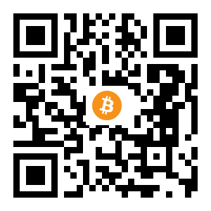 bitcoin:1HXYphndkVyZZj1g2huDS7B9zhyJoowmGA black Bitcoin QR code
