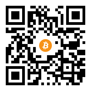 bitcoin:1HejcXVgKgyRyRqJCgcdhb2eLrvJ3s15Pg black Bitcoin QR code