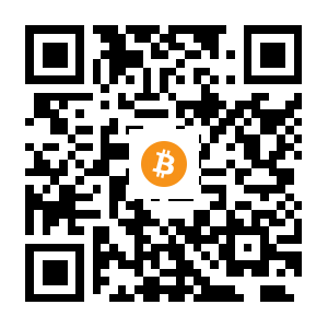 bitcoin:1HojuxX8yYy3igo4VpsbRp6v1XtUEds2cm black Bitcoin QR code
