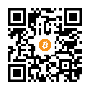 bitcoin:1Huci8e7WBpKvXGMEdCKSnddY8ZCXeQ1Th black Bitcoin QR code