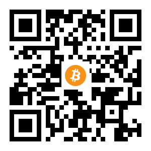 bitcoin:1J8aoFM9CXggskdFXg95MusrKxe7eKRbLV black Bitcoin QR code