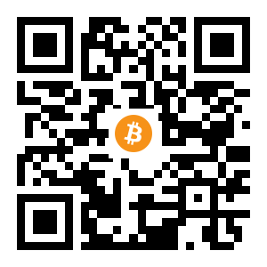 bitcoin:1JE24Ne2NhCugGCg4hfq43MR6CbybUUocN black Bitcoin QR code