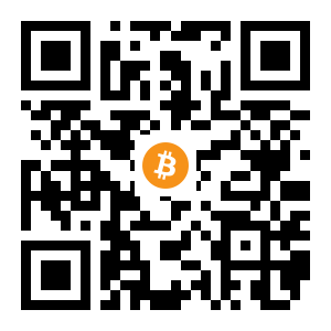 bitcoin:1KANFzXX12ZMk1o8rBjGZDFfcaQC2ipE7s black Bitcoin QR code
