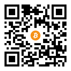 bitcoin:1KEnviLhw8YVuhVmvqUuiQ9yHvo6AbqQua black Bitcoin QR code