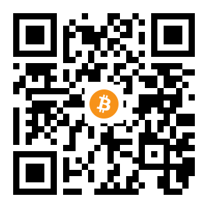 bitcoin:1KGpfdLfs58ygonex78YHEVad2T6WwZeV8 black Bitcoin QR code