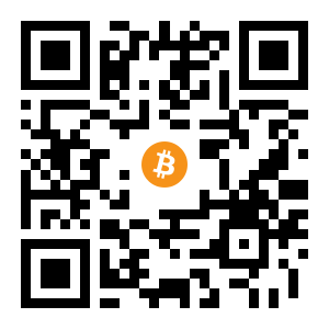 bitcoin:1KXFDWBQKLeNeCf34iZ72GJ15HLWmhDnpG black Bitcoin QR code