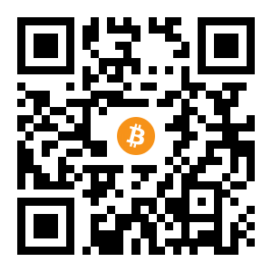 bitcoin:1KvpuBa4ZeKetbJUCgN8DyuJQZP37n7TZU black Bitcoin QR code