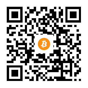 bitcoin:1L8M4orVfEf36wrwpyHsBaoath8RyEVzbb black Bitcoin QR code