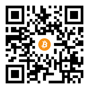 bitcoin:1LDv7wfQFYqXbPCYXeTGASgBR6G4kMSFSg black Bitcoin QR code