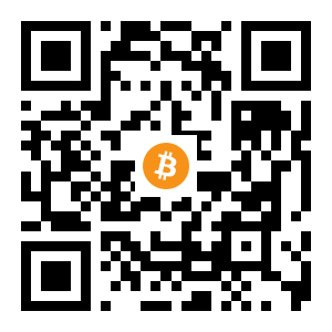 bitcoin:1LUQ6S2HFaqWBf53buRJ7wyAsg3URNicqA black Bitcoin QR code