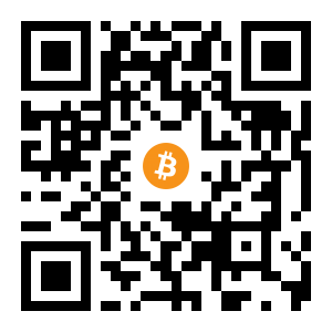 bitcoin:1MF3x3p9td68g7TxwV6oXzxiw95zFrrLoG black Bitcoin QR code