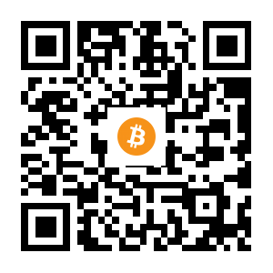 bitcoin:1Me8pA6EYCt5TmTpgg5izigGYX1RkrRt8U black Bitcoin QR code