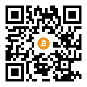 bitcoin:1Meb58uVsX2jA9b5iZqcduX7WE4VB9E8as black Bitcoin QR code
