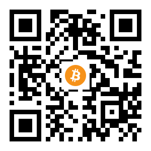 bitcoin:1MfAXkFRRbjZd4tG881DFhAXx58TuHhWQL black Bitcoin QR code