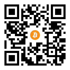 bitcoin:1NF5neYShWWb6MQ3T5vAy1RE9zdHxmY2xs black Bitcoin QR code