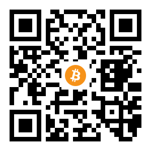 bitcoin:1NUVGFHi8dVnTm2TCykBb7kXbcTViHJ7Mq black Bitcoin QR code